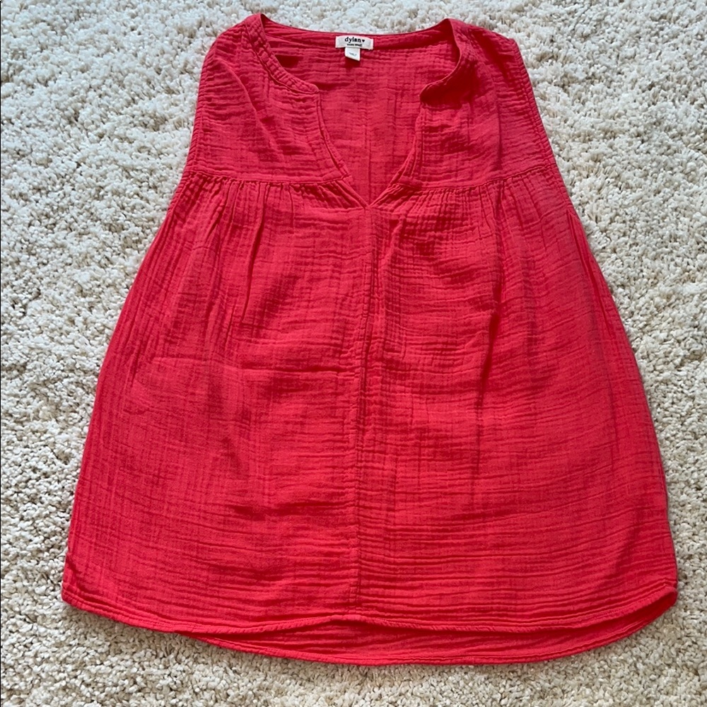 Dylan Red/Pink Relaxed Sleeveless Blouse